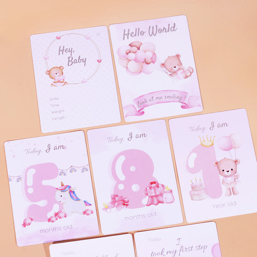 Kikido Baby Milestone Card for Baby Girl