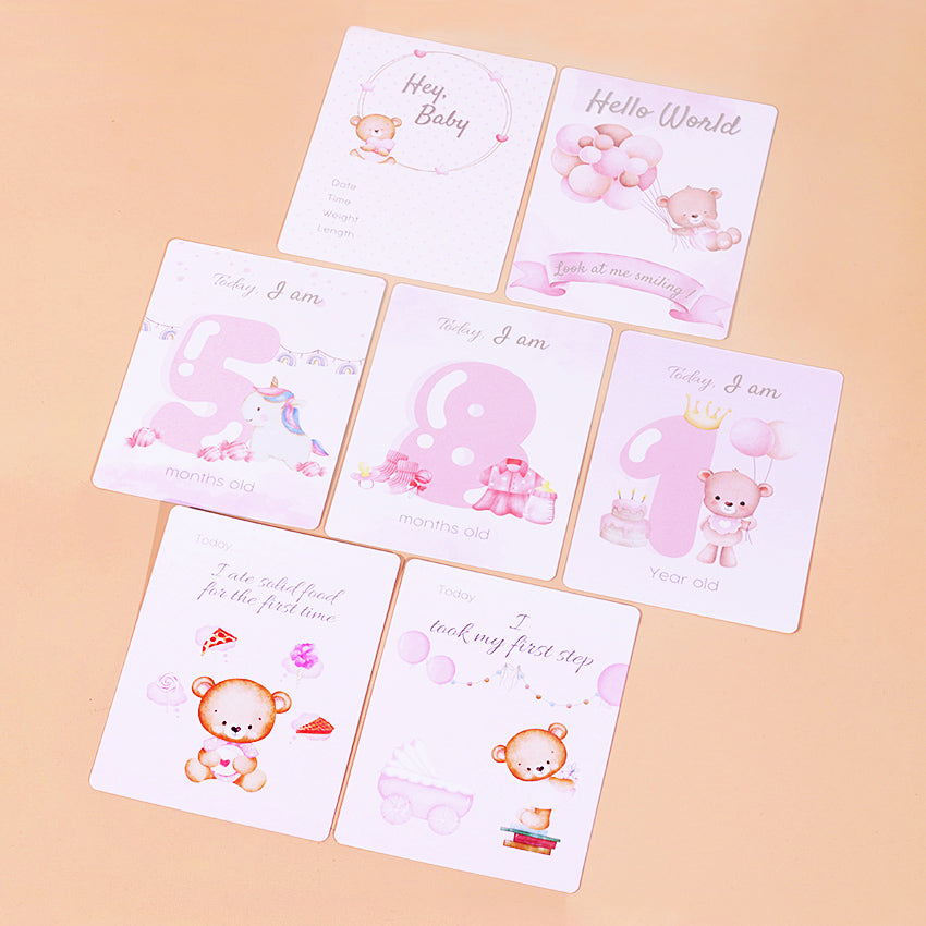 Kikido Baby Milestone Card for Baby Girl
