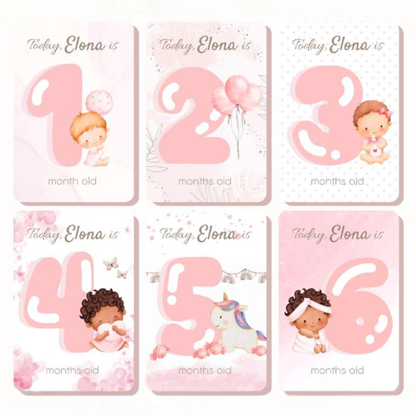 Kikido Baby Milestone Card for Baby Girl