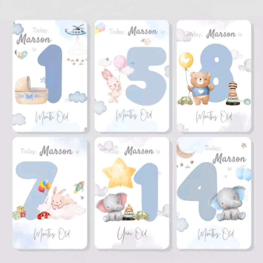 Kikido Baby Milestone Card for Baby Boy