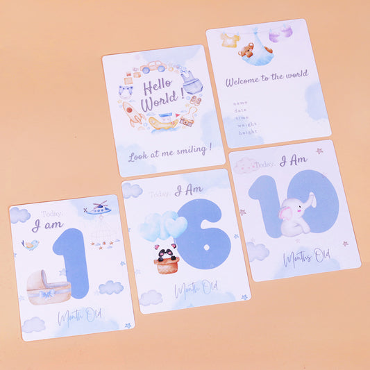 Kikido Baby Milestone Card for Baby Boy