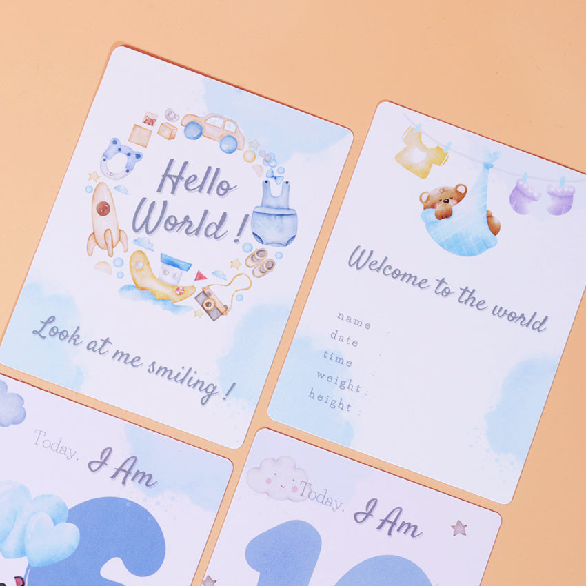 Kikido Baby Milestone Card for Baby Boy
