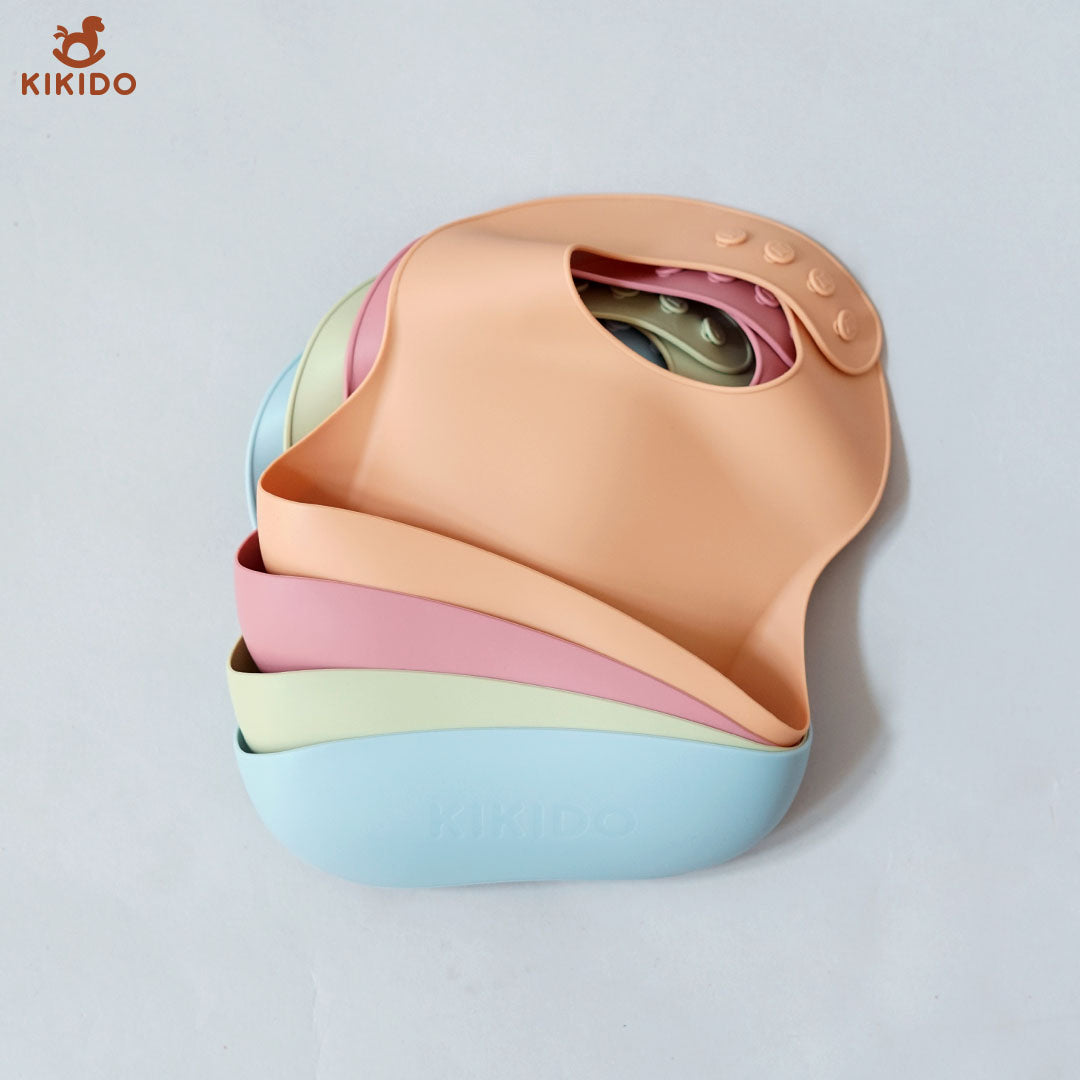 Kikido - Honey Bib Bluberry - Celemek Silikon - Alat Makan Bayi