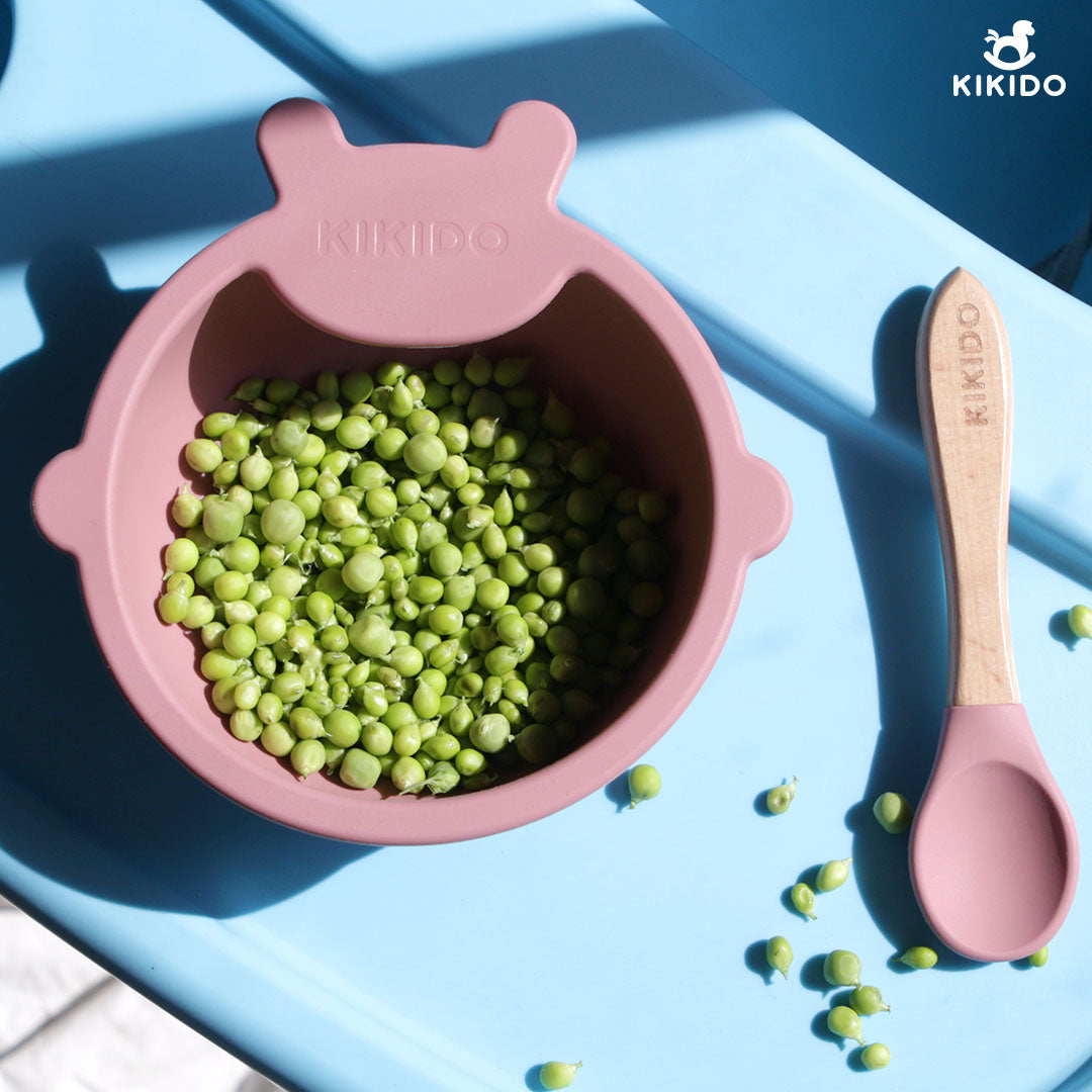 Kikido - Sookie Bear Suction Bowl Pea - Mangkuk Silikon Bayi