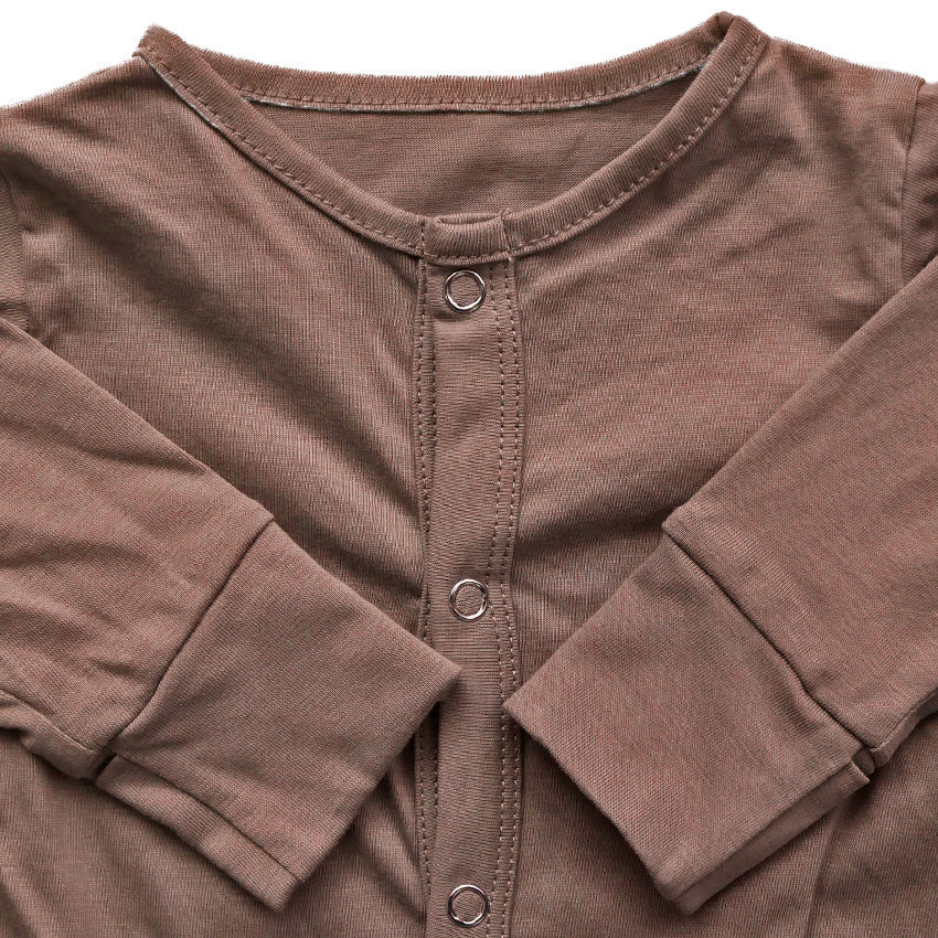 BooBoo Long Sleeve Sleepsuit - Chestnut