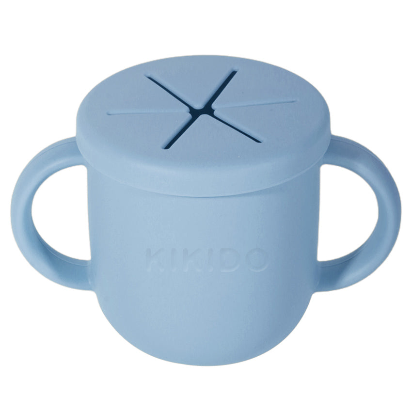 Kikido - Sookie Suction Glass & Snack Blueberry - Gelas Silikon Bayi