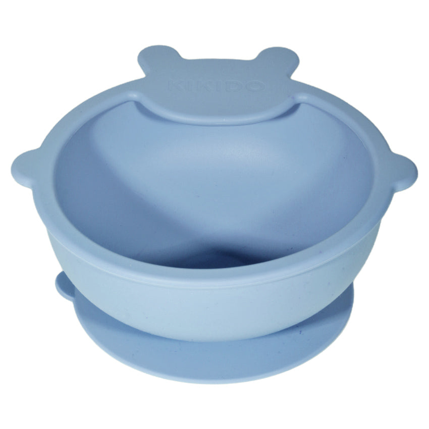 Kikido - Sookie Bear Suction Bowl Blueberry - Mangkuk Silikon Bayi