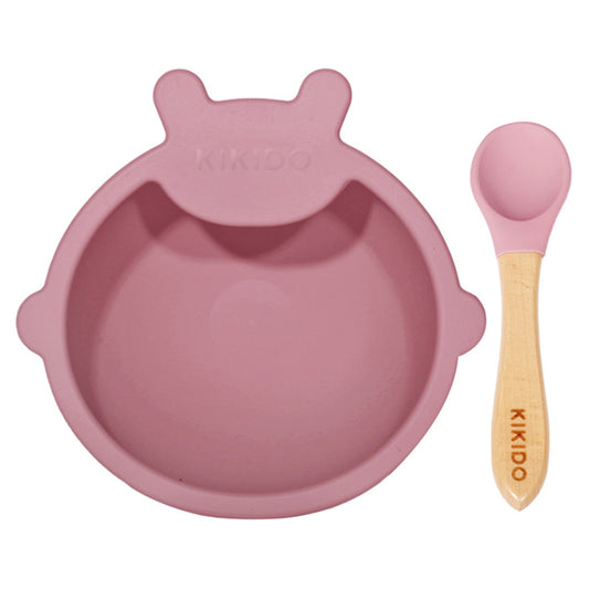 Kikido - Nomnom Bear Feeding Set Yam - Set Alat Makan Silikon Bayi