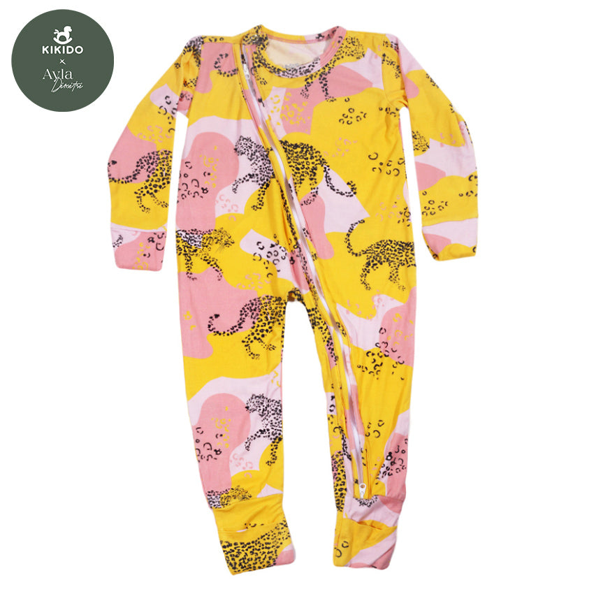 KIKIDO X AYLA Bonnie Tencel Zipper Sleepsuit - Tiger