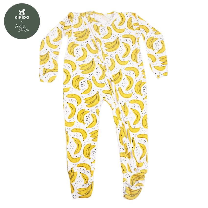 KIKIDO X AYLA Bonnie Tencel Zipper Sleepsuit - Banana