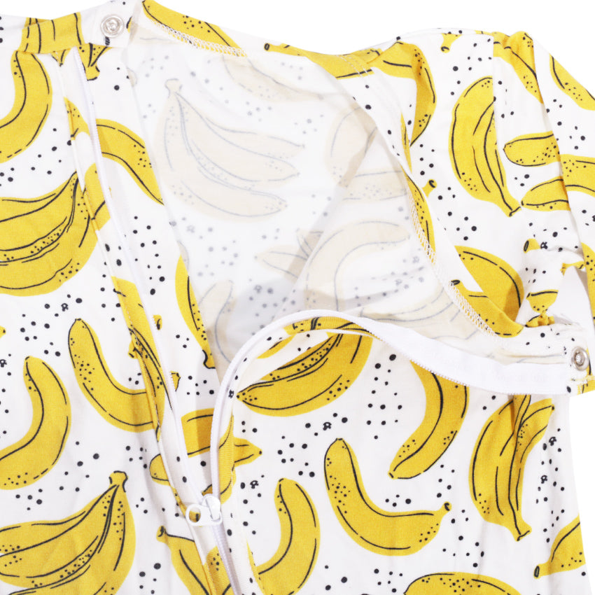 Kikido Bonnie Tencel Zipper Sleepsuit - Banana