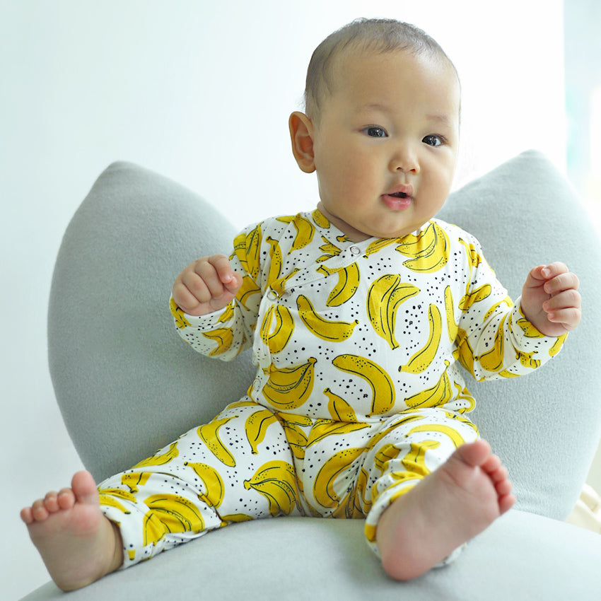 Kikido Wynter Tencel Long Bodysuit Set - Banana