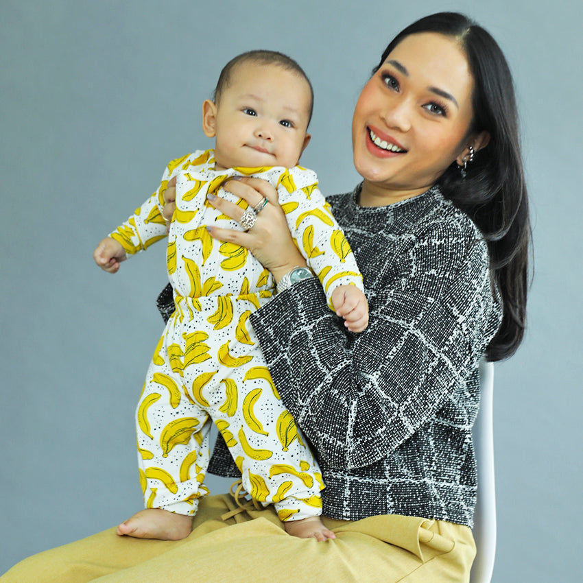 Kikido Wynter Tencel Long Bodysuit Set - Banana