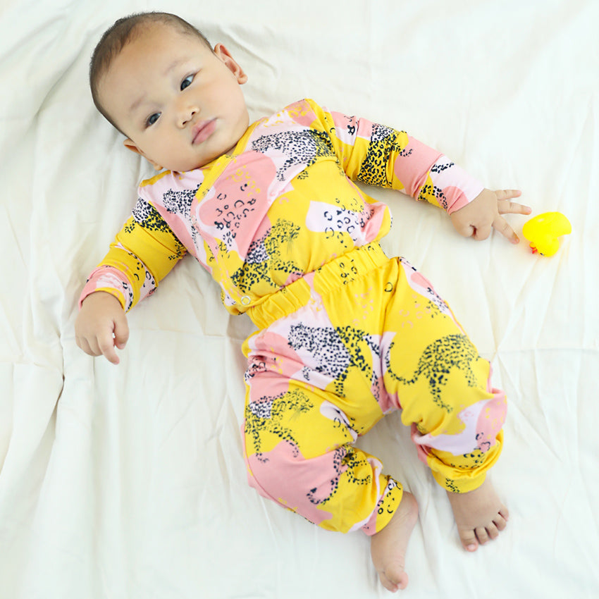 Kikido Wynter Tencel Long Bodysuit Set - Tiger