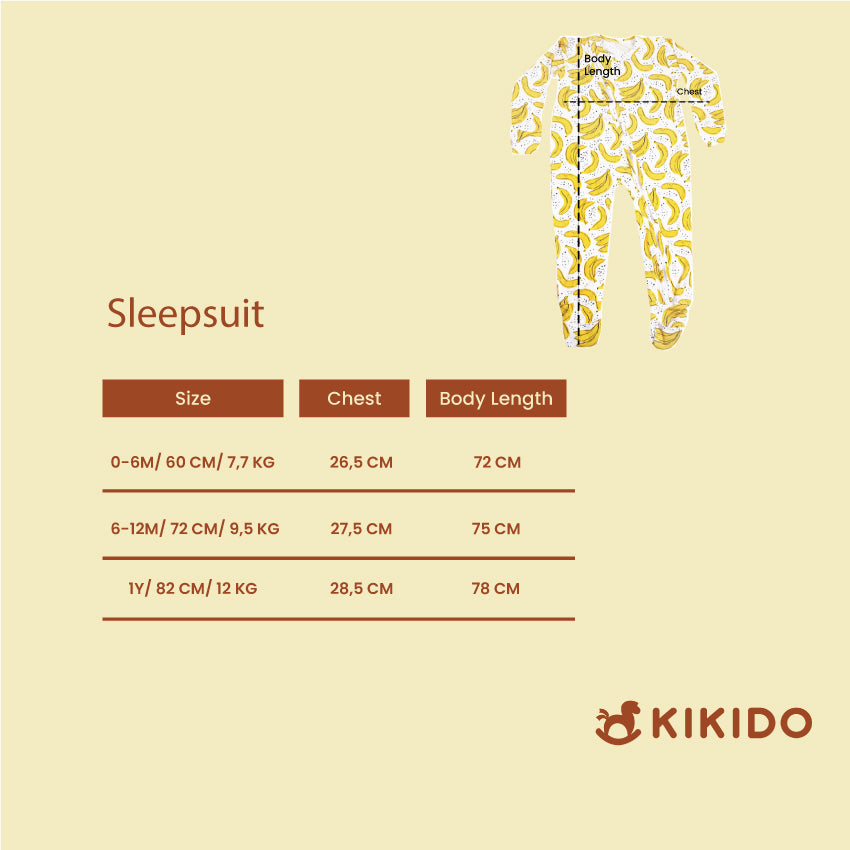 Kikido Bonnie Tencel Zipper Sleepsuit - Banana