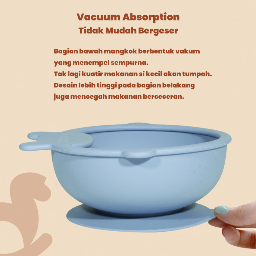 Kikido - Sookie Bear Suction Bowl Pea - Mangkuk Silikon Bayi