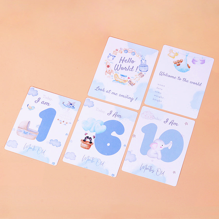 Kikido Baby Milestone Card for Baby Boy