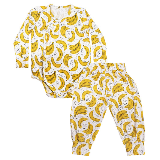 Kikido Wynter Tencel Long Bodysuit Set - Banana