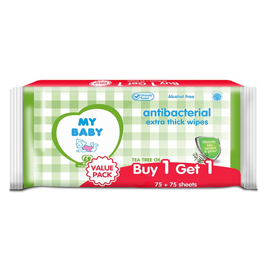 My Baby Gentle Antibacterial Wipes 75 Sheets - Buy 1 Get 1 Free
