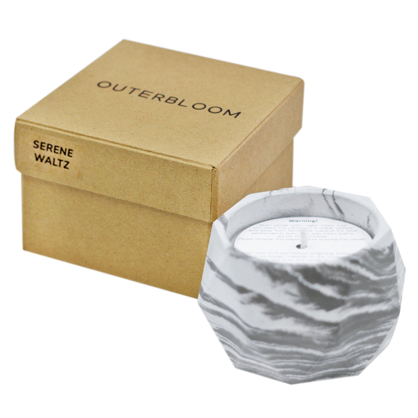 Outerbloom Candle Serene Waltz in Geometric Pot